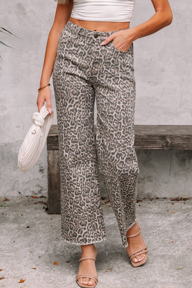 Brown Leopard High Waist Jeans - Image 16