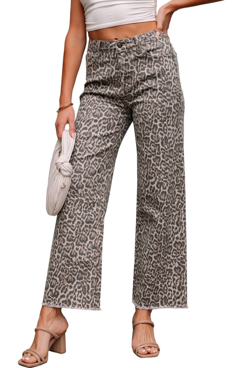 Brown Leopard High Waist Jeans - Image 19