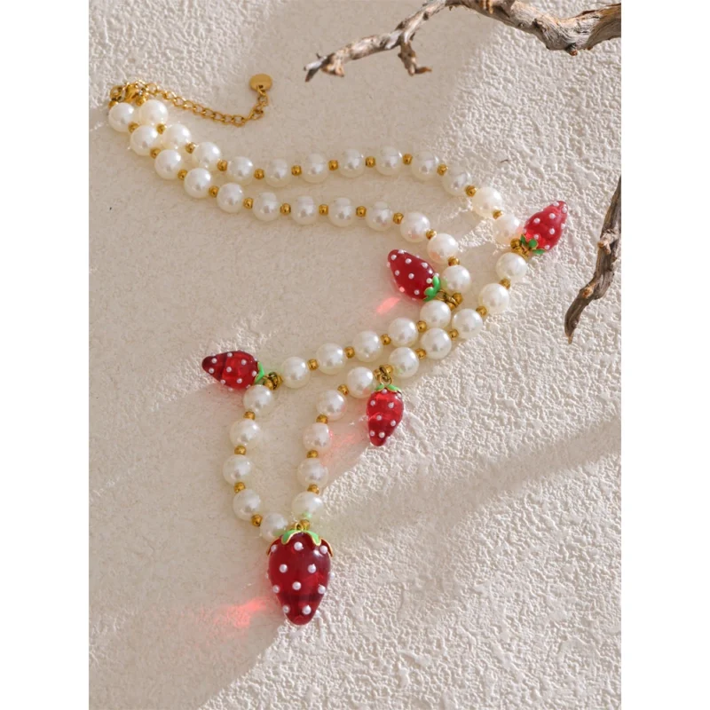 Strawberries and Pearls Necklace - Image 5