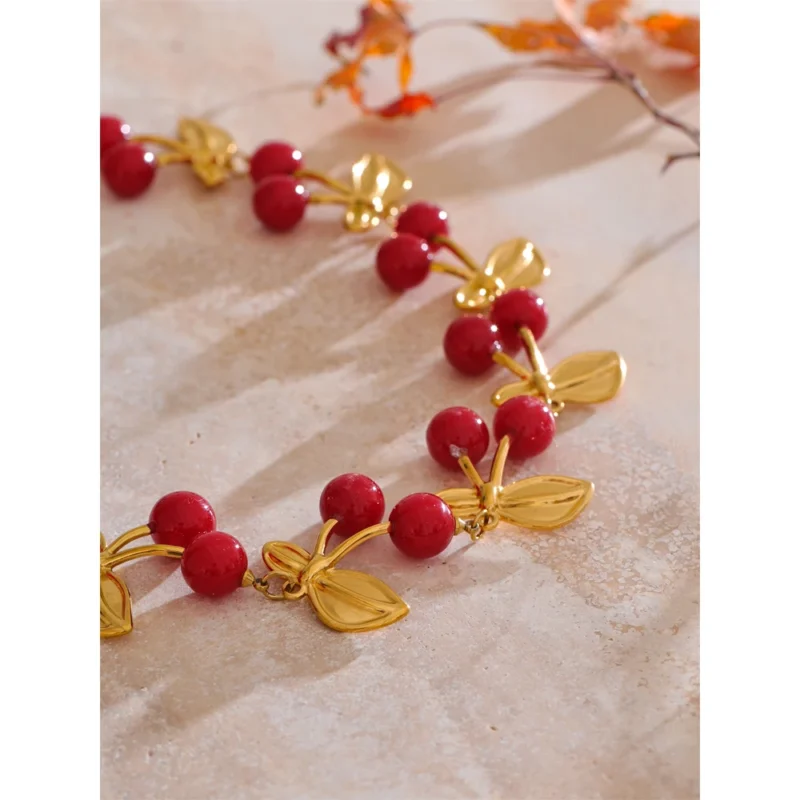 Summer Cherry Chain Necklace - Image 5