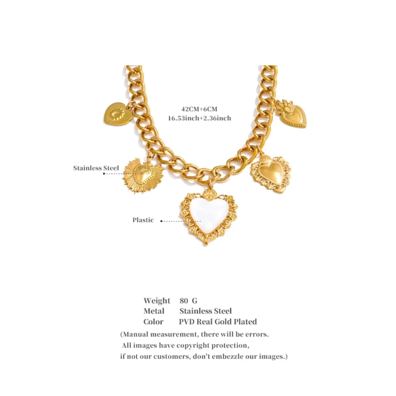 Sacred Heart Charm Necklace - Image 6