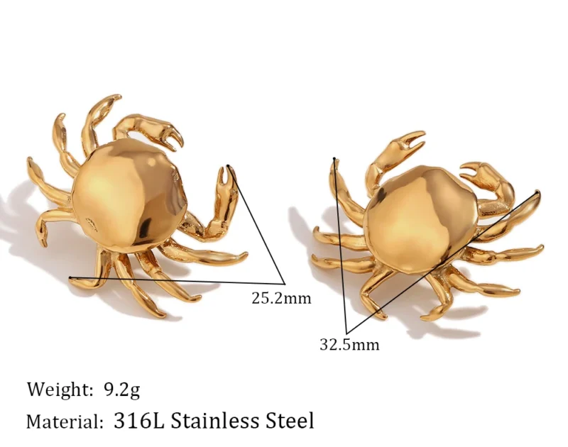 Golden Crab Studs - Image 5