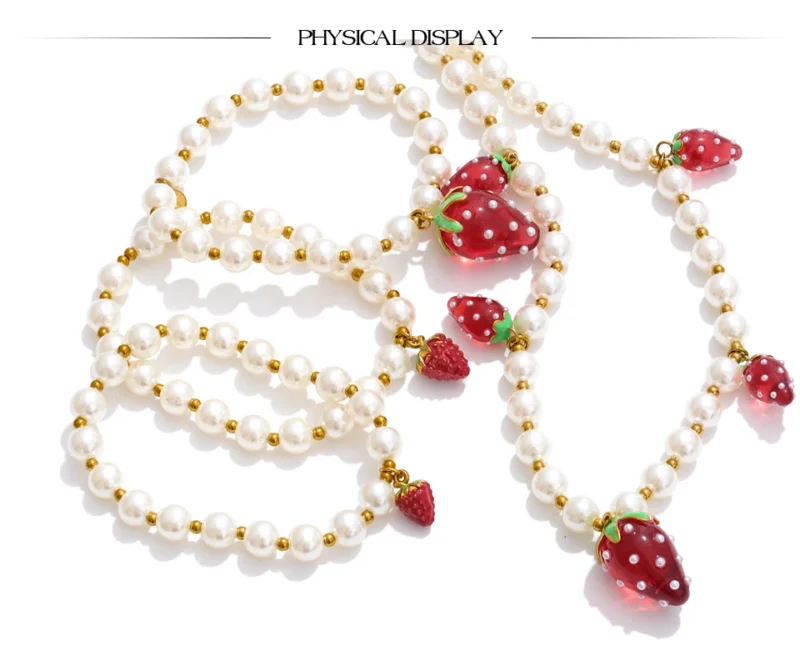 Strawberries and Pearls Necklace - Image 8