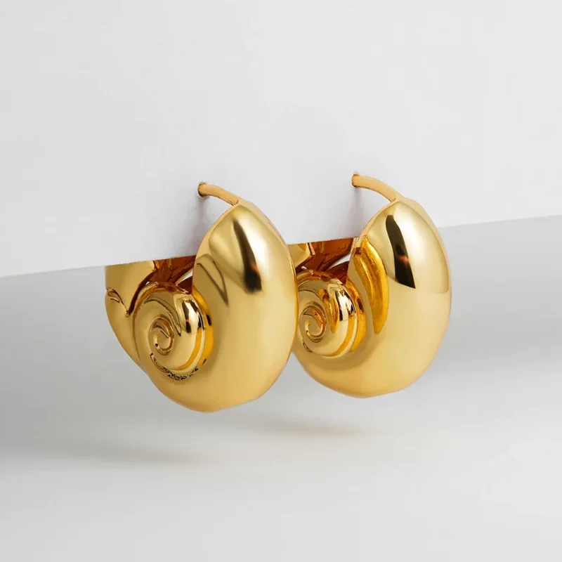 Golden Escargot Hoops - Image 4