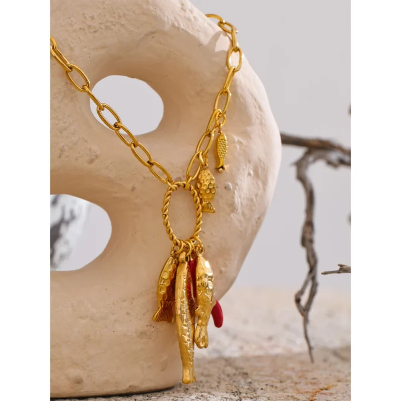 Golden Sardine Necklace - Image 4
