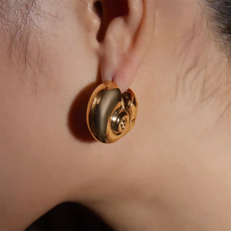 Golden Escargot Hoops - Image 2