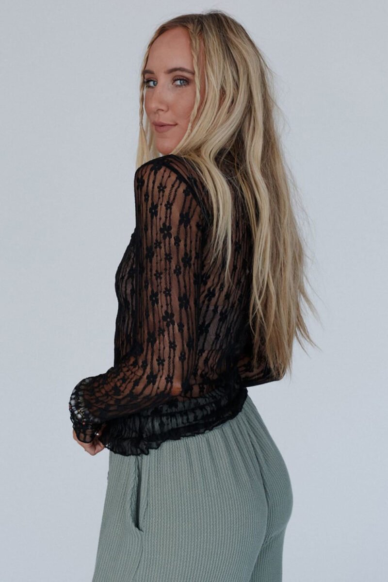 Sheer Floral Lace Top - Image 26