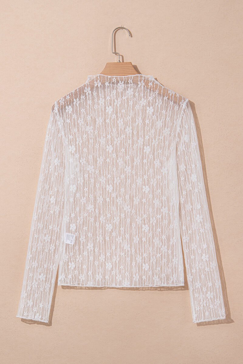Sheer Floral Lace Top - Image 19