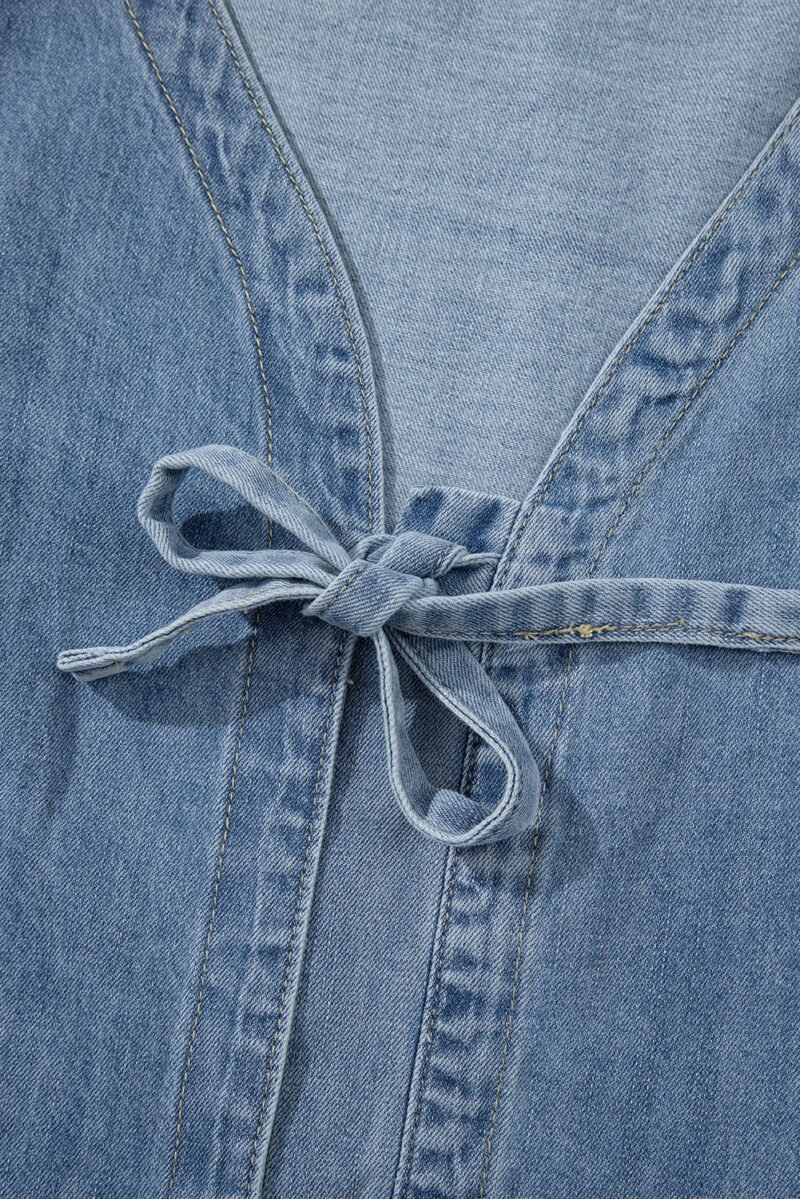 Dusk Puff Sleeve Denim Top - Image 9