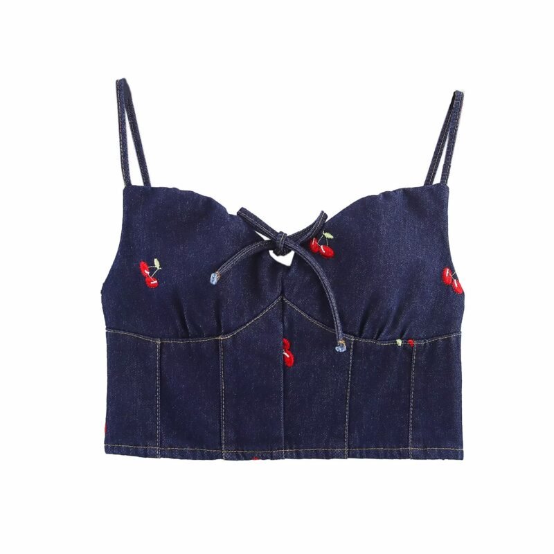 Cherry Bomb Denim Top