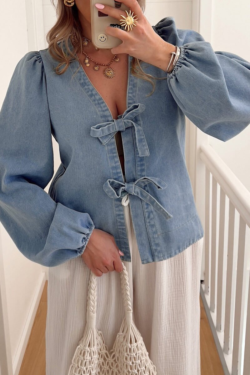 Dusk Puff Sleeve Denim Top