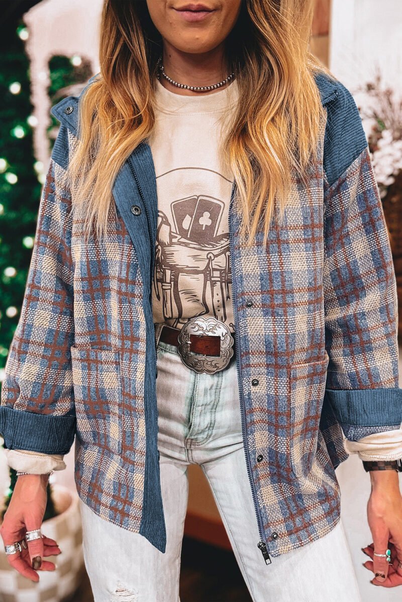 Corduroy Snap Button Shacket