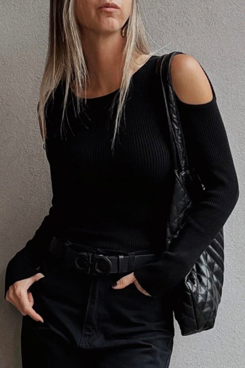 Giv'em the Cold Shoulder Sweater - Image 4