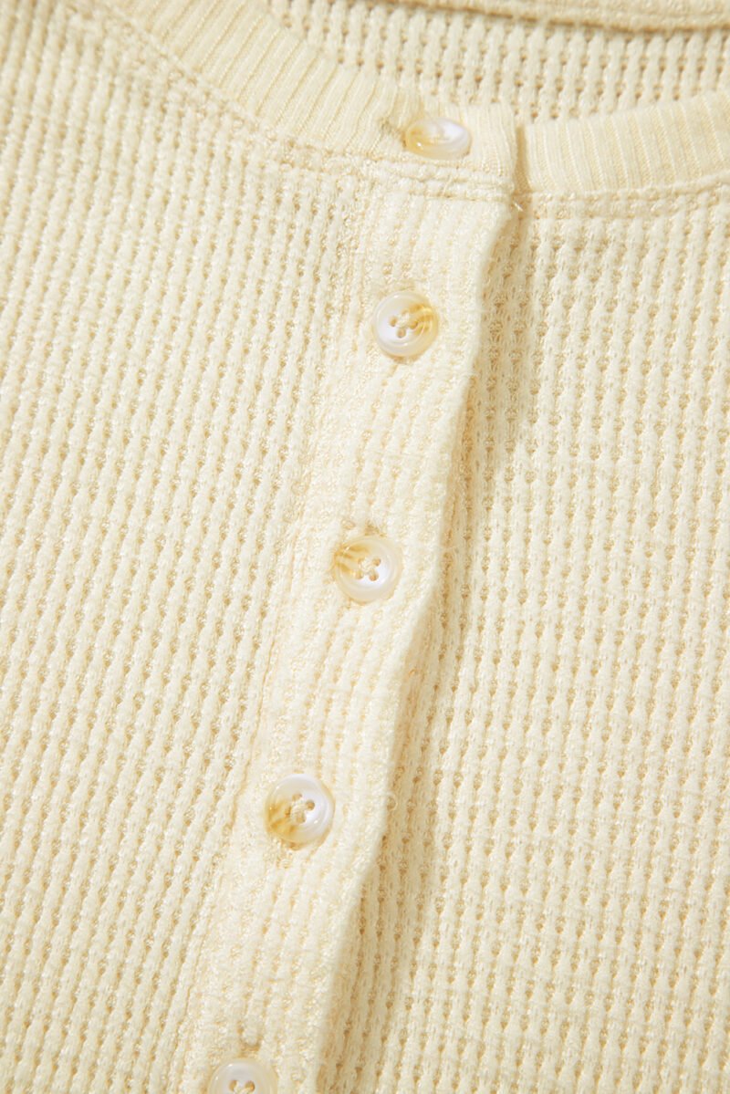 Oatmeal Henley Top - Image 9