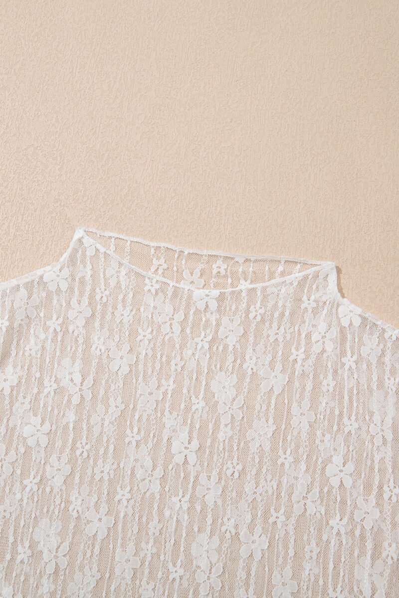 Sheer Floral Lace Top - Image 20