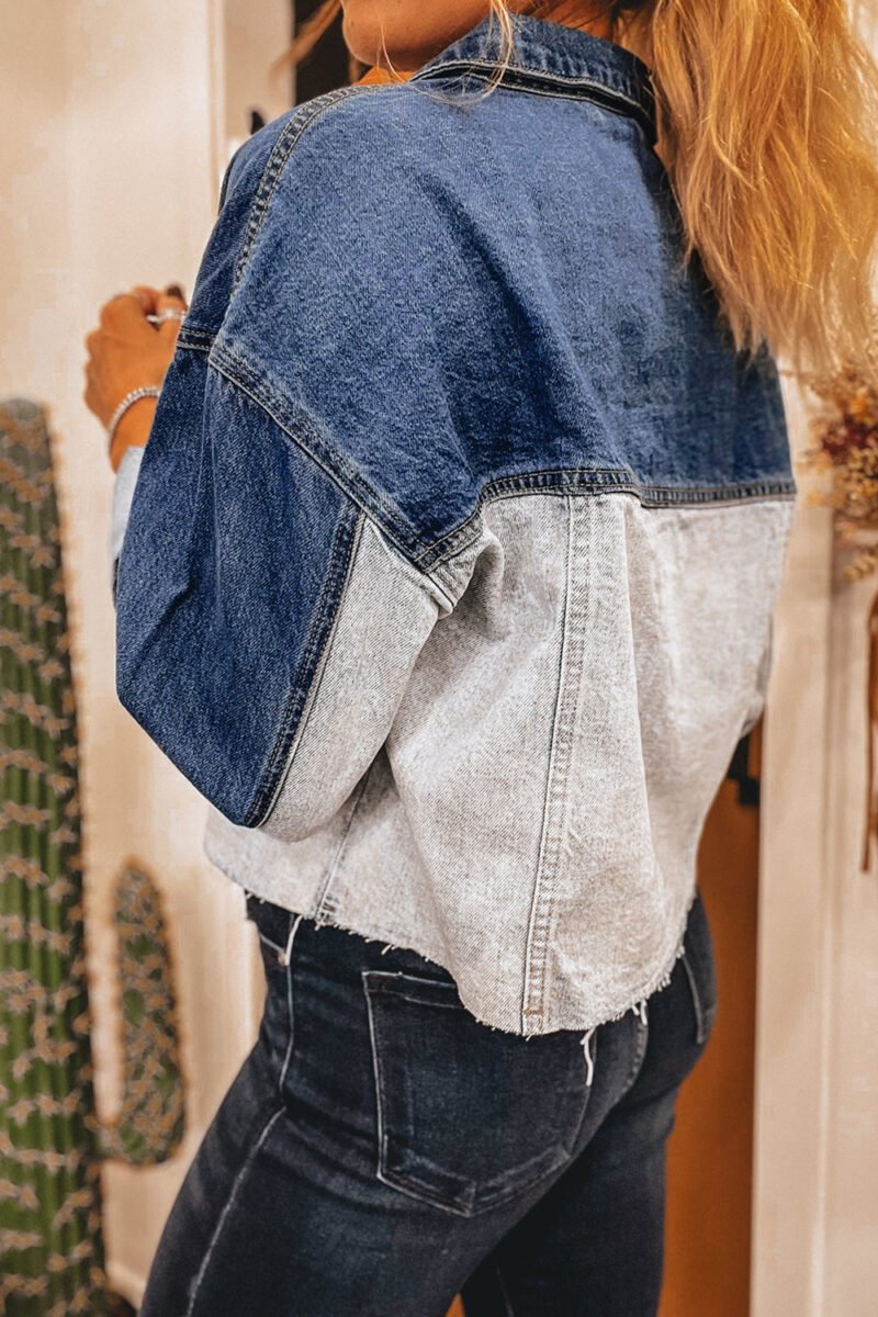 Color Block Denim Jacket - Image 2
