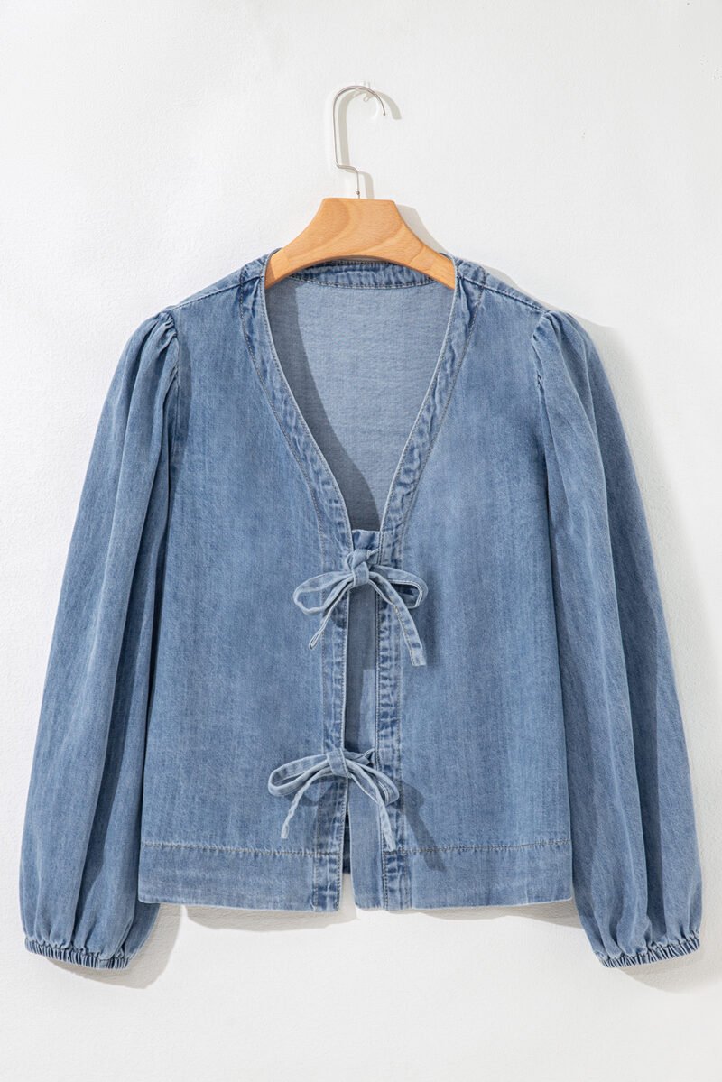 Dusk Puff Sleeve Denim Top - Image 5