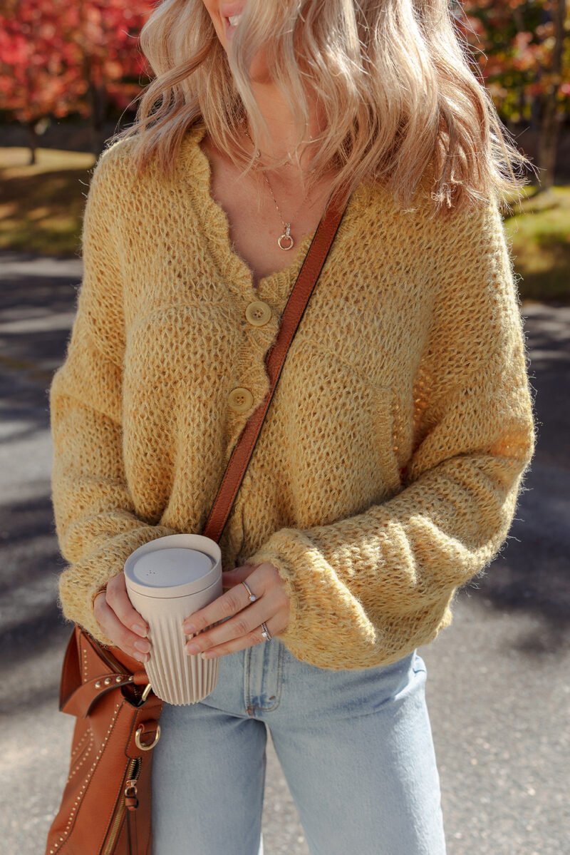 Churned Butter Lantern Sleeve Cardigan - Image 5