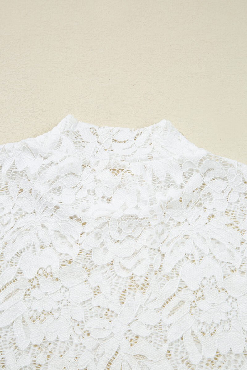 White Lace Bell Sleeve Blouse - Image 4
