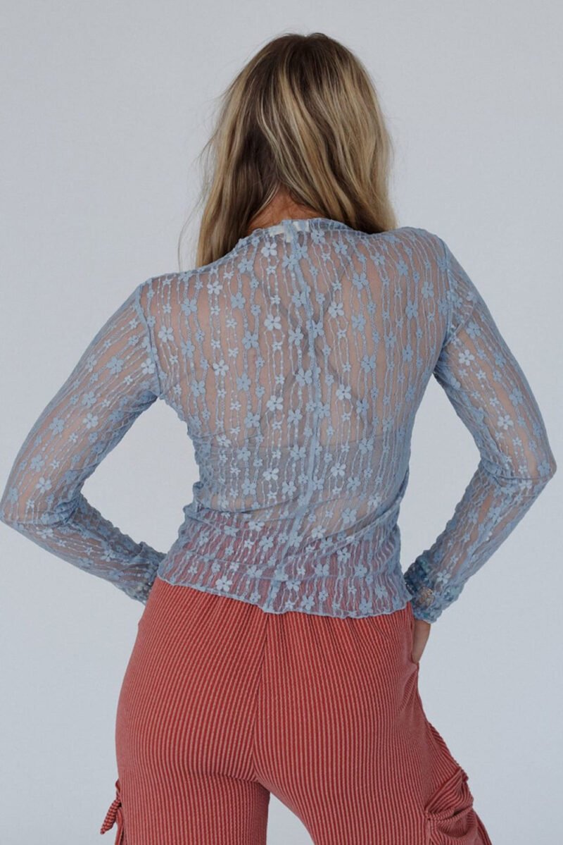 Sheer Floral Lace Top - Image 2