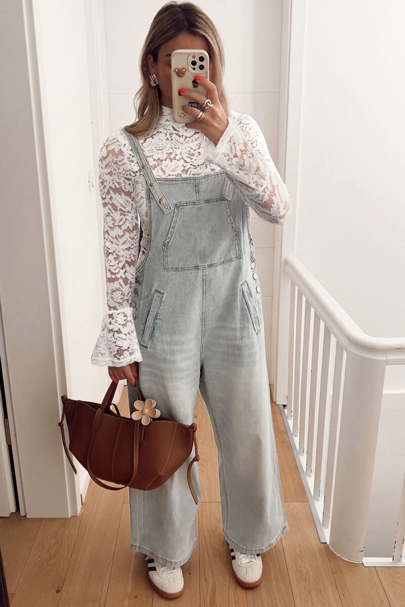 White Lace Bell Sleeve Blouse - Image 9