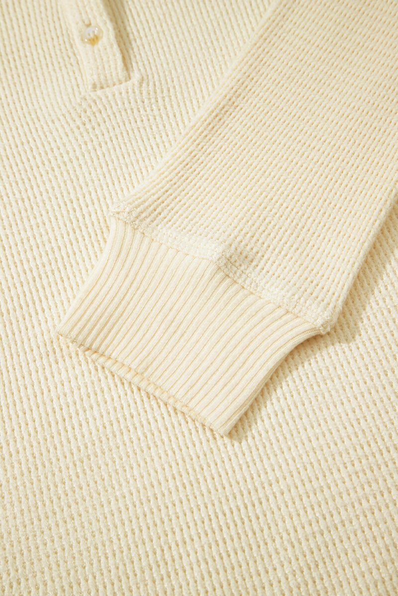 Oatmeal Henley Top - Image 12