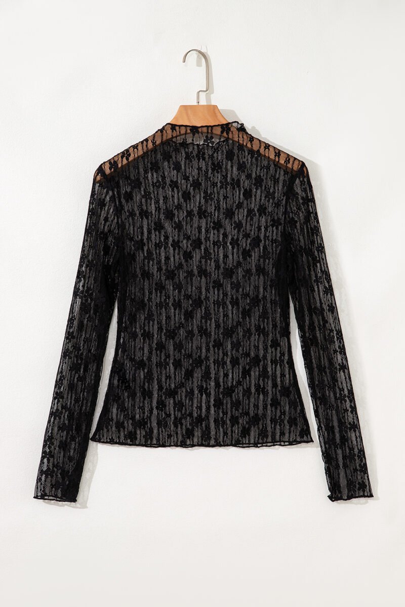 Sheer Floral Lace Top - Image 30