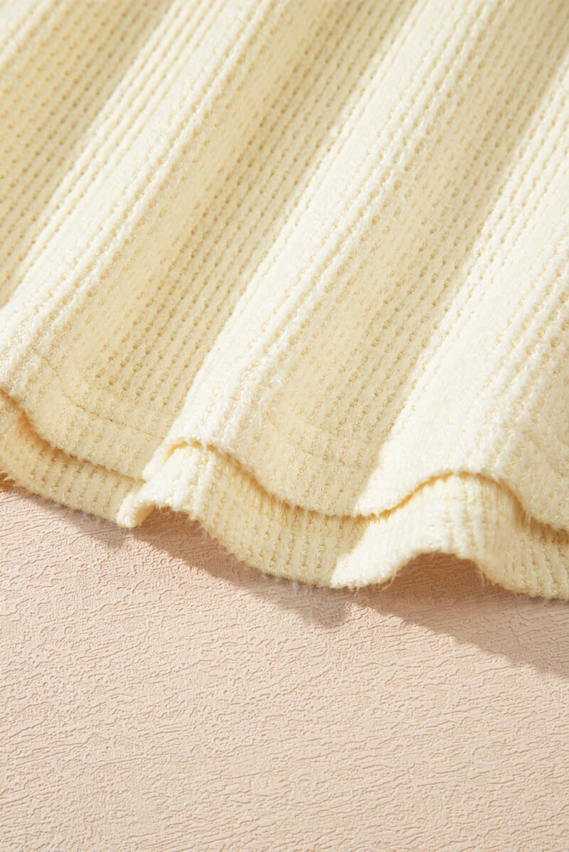 Oatmeal Henley Top - Image 11