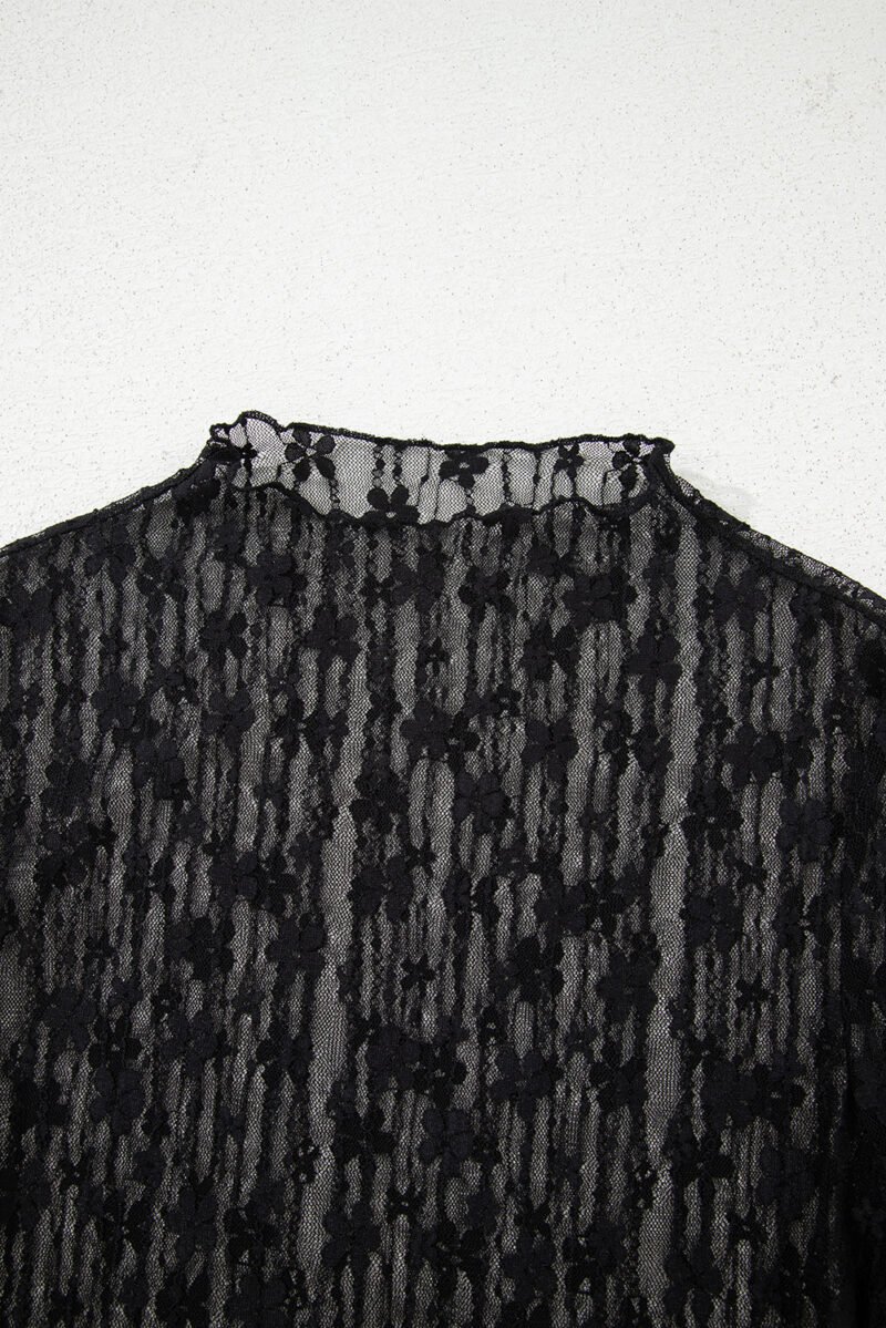 Sheer Floral Lace Top - Image 31