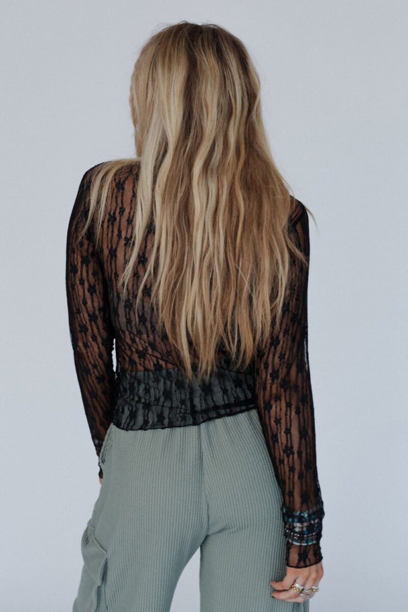 Sheer Floral Lace Top - Image 27