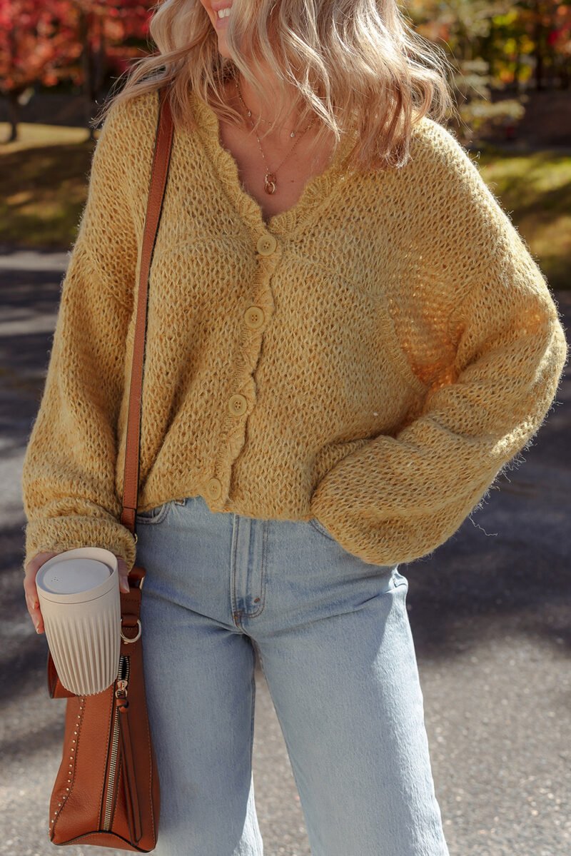 Churned Butter Lantern Sleeve Cardigan