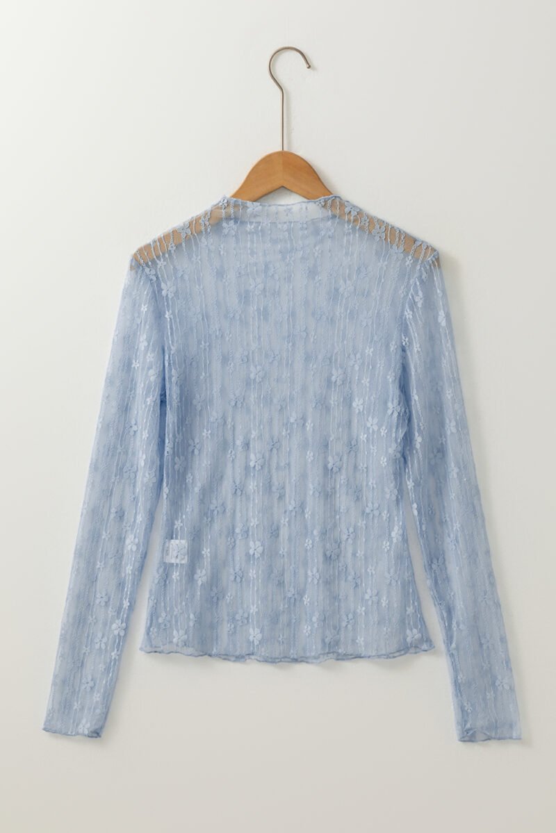 Sheer Floral Lace Top - Image 6
