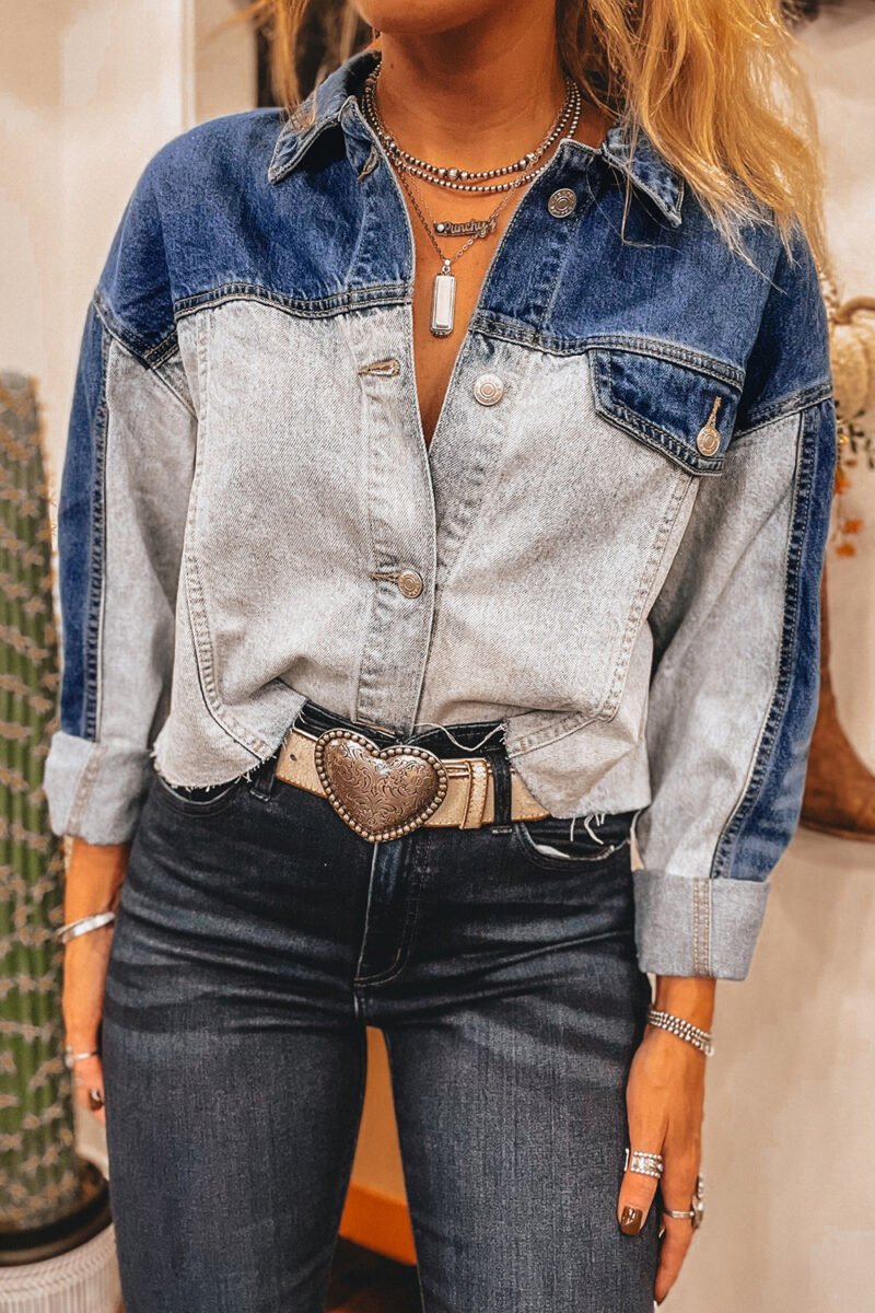 Color Block Denim Jacket