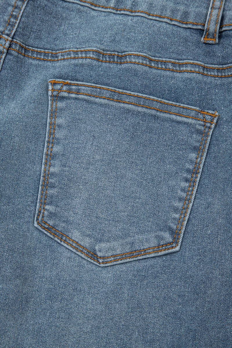 High Waist Piping Bootcut Jeans - Image 7