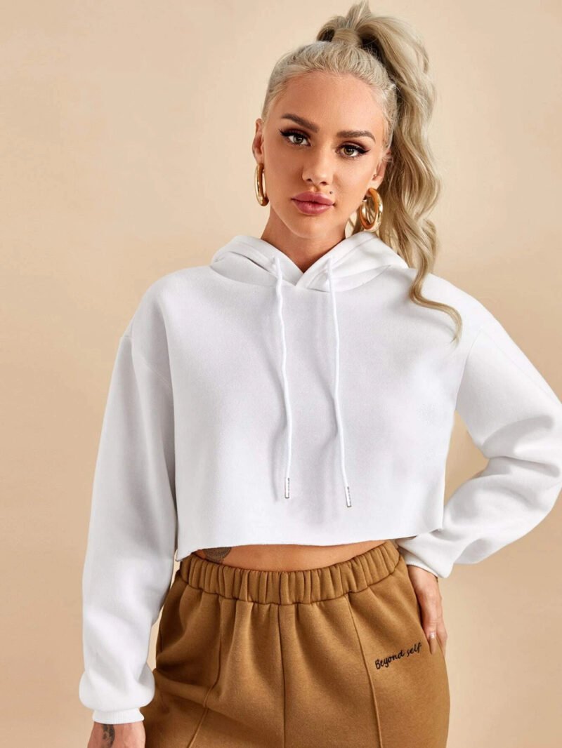 Cloud Stitch Cropped Hoodie