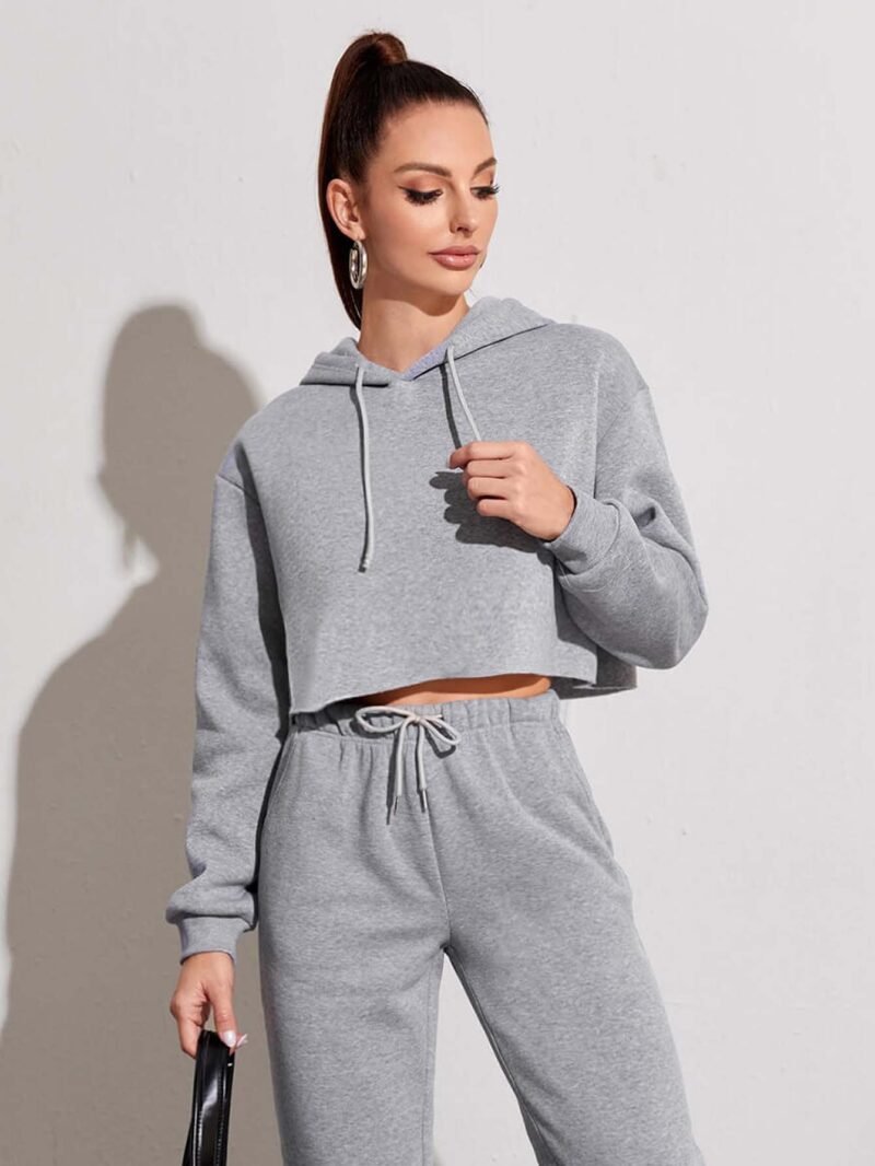 Cloud Stitch Cropped Hoodie - Image 12