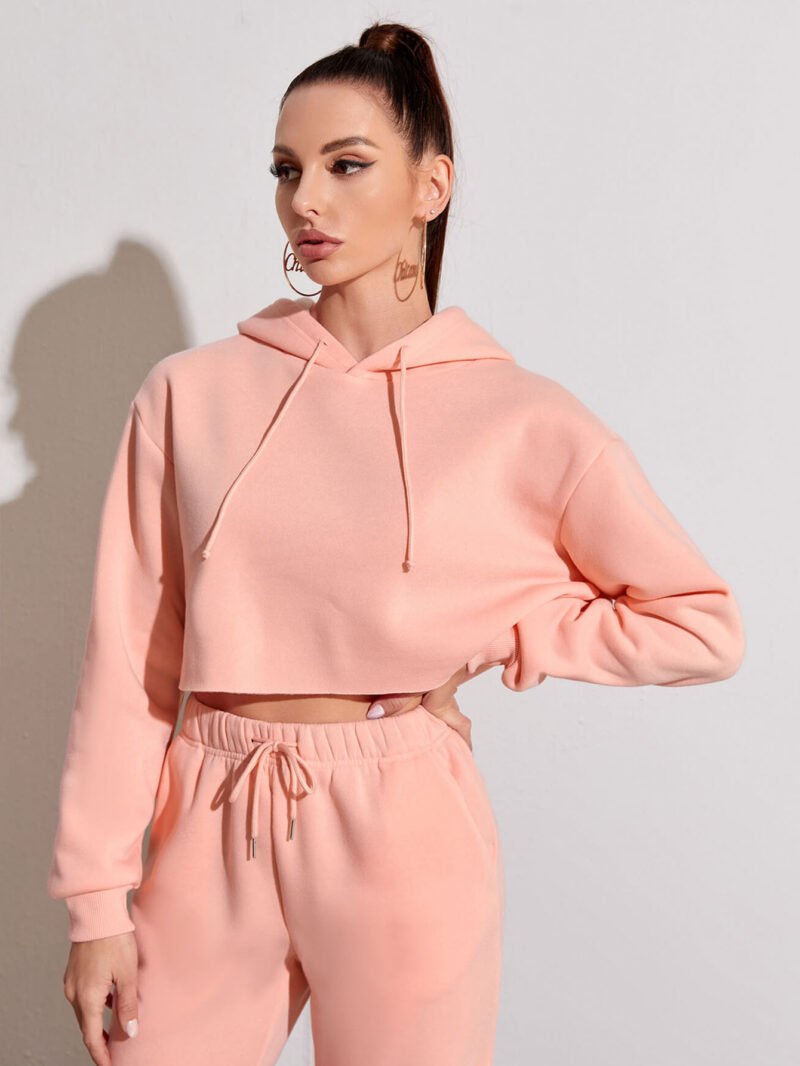 Cloud Stitch Cropped Hoodie - Image 9