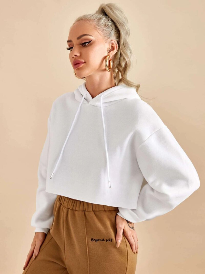 Cloud Stitch Cropped Hoodie - Image 3