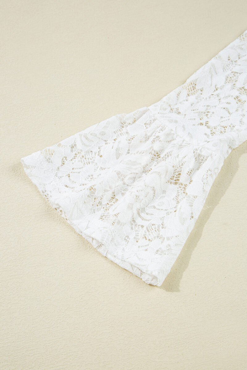 White Lace Bell Sleeve Blouse - Image 5