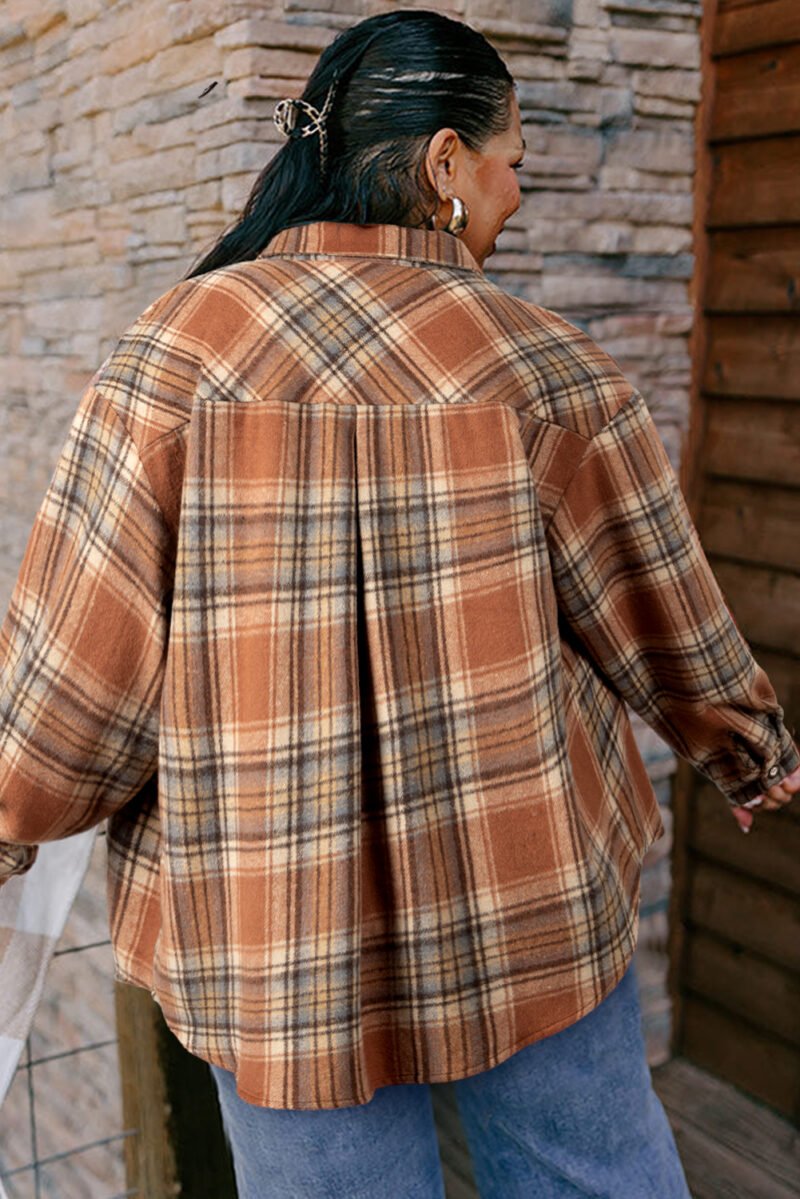 Brown Plaid Shacket - Image 2