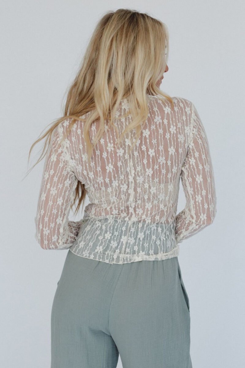 Sheer Floral Lace Top - Image 13