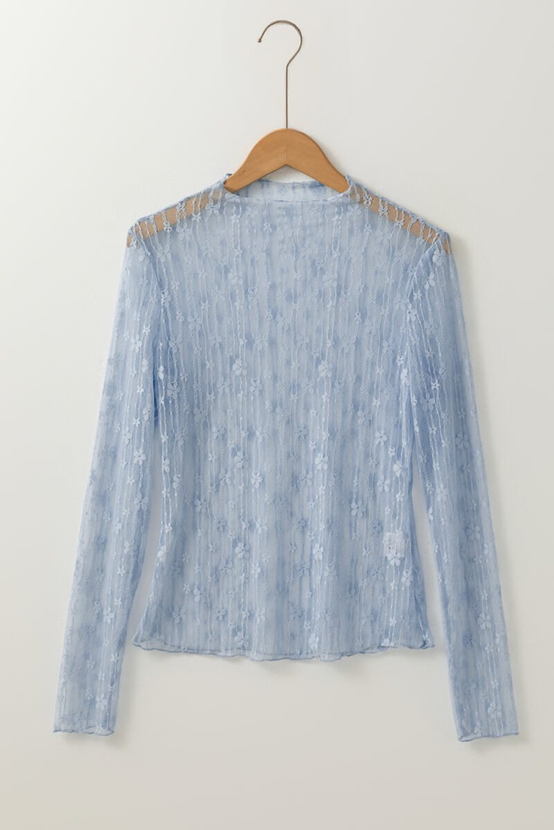 Sheer Floral Lace Top - Image 5