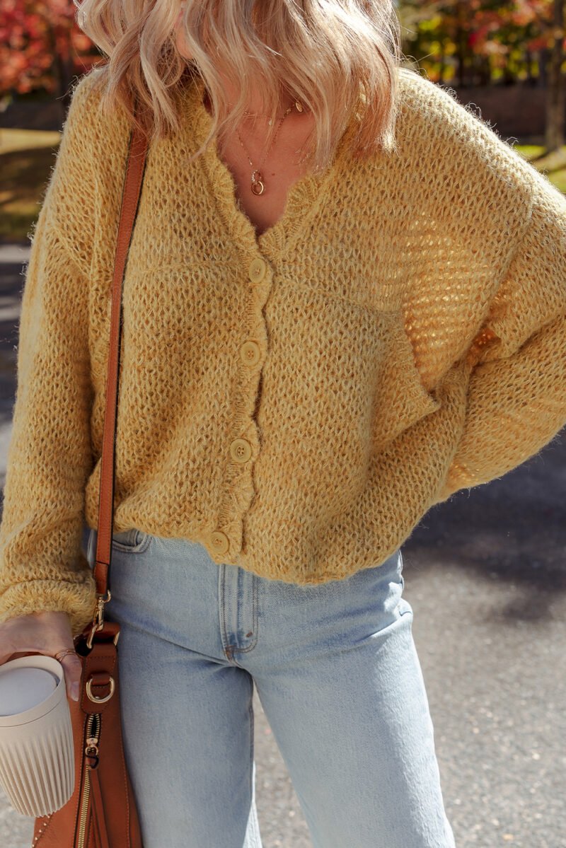 Churned Butter Lantern Sleeve Cardigan - Image 4