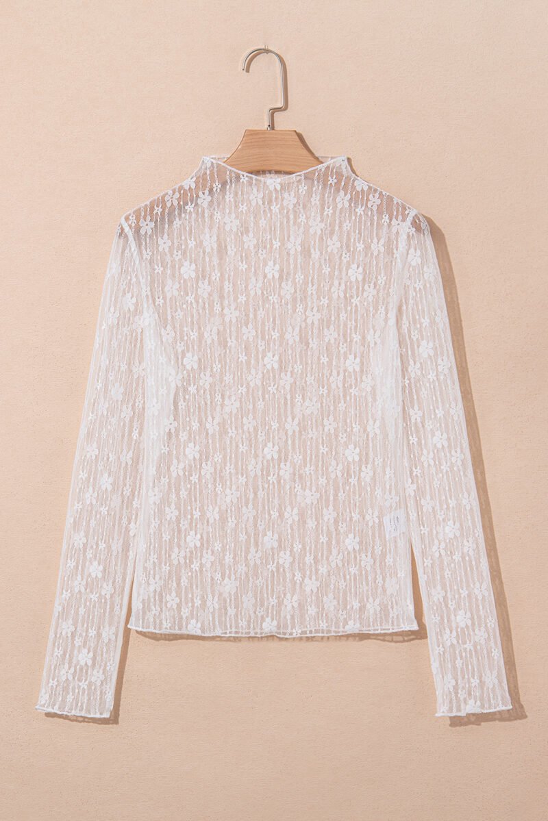 Sheer Floral Lace Top - Image 18