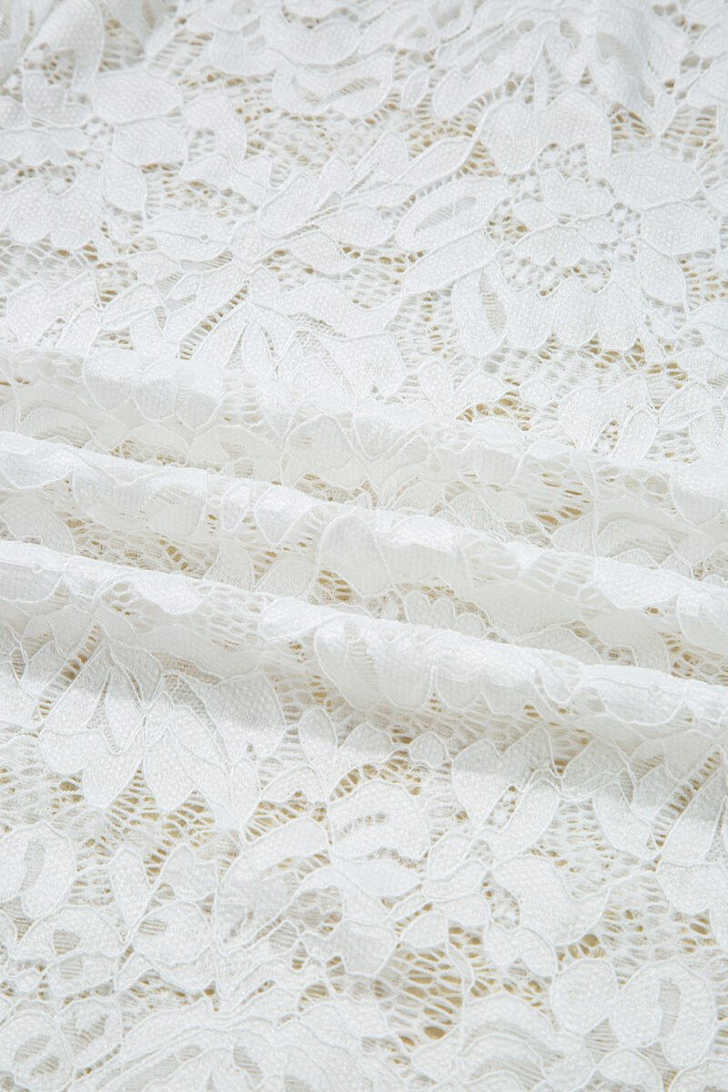 White Lace Bell Sleeve Blouse - Image 6
