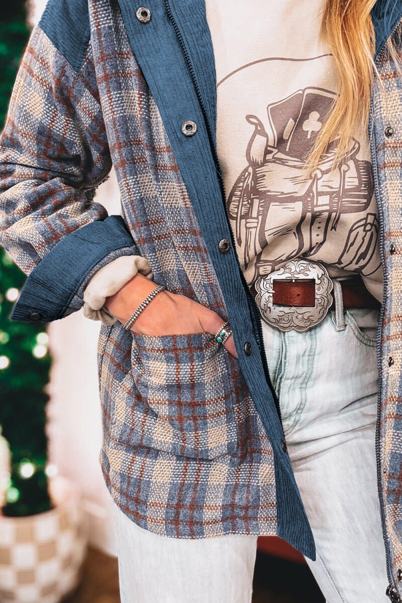 Corduroy Snap Button Shacket - Image 3