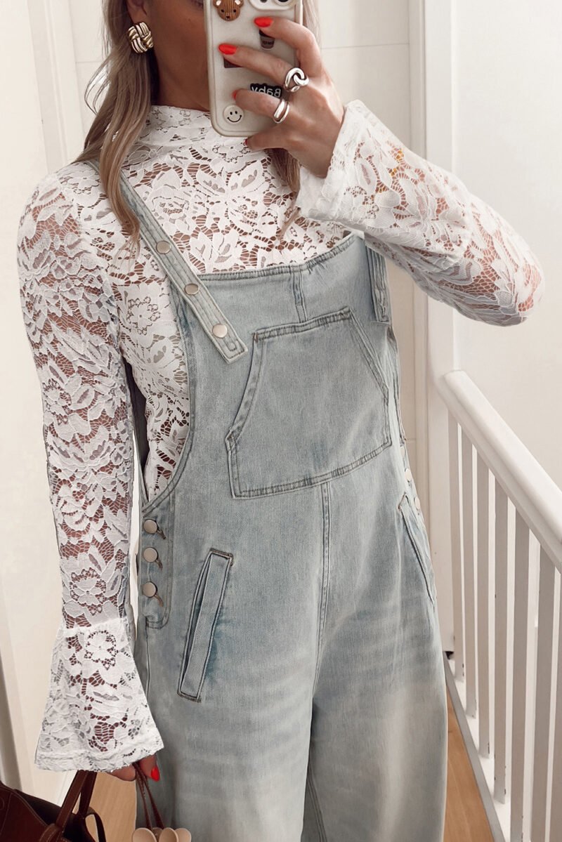 White Lace Bell Sleeve Blouse - Image 8