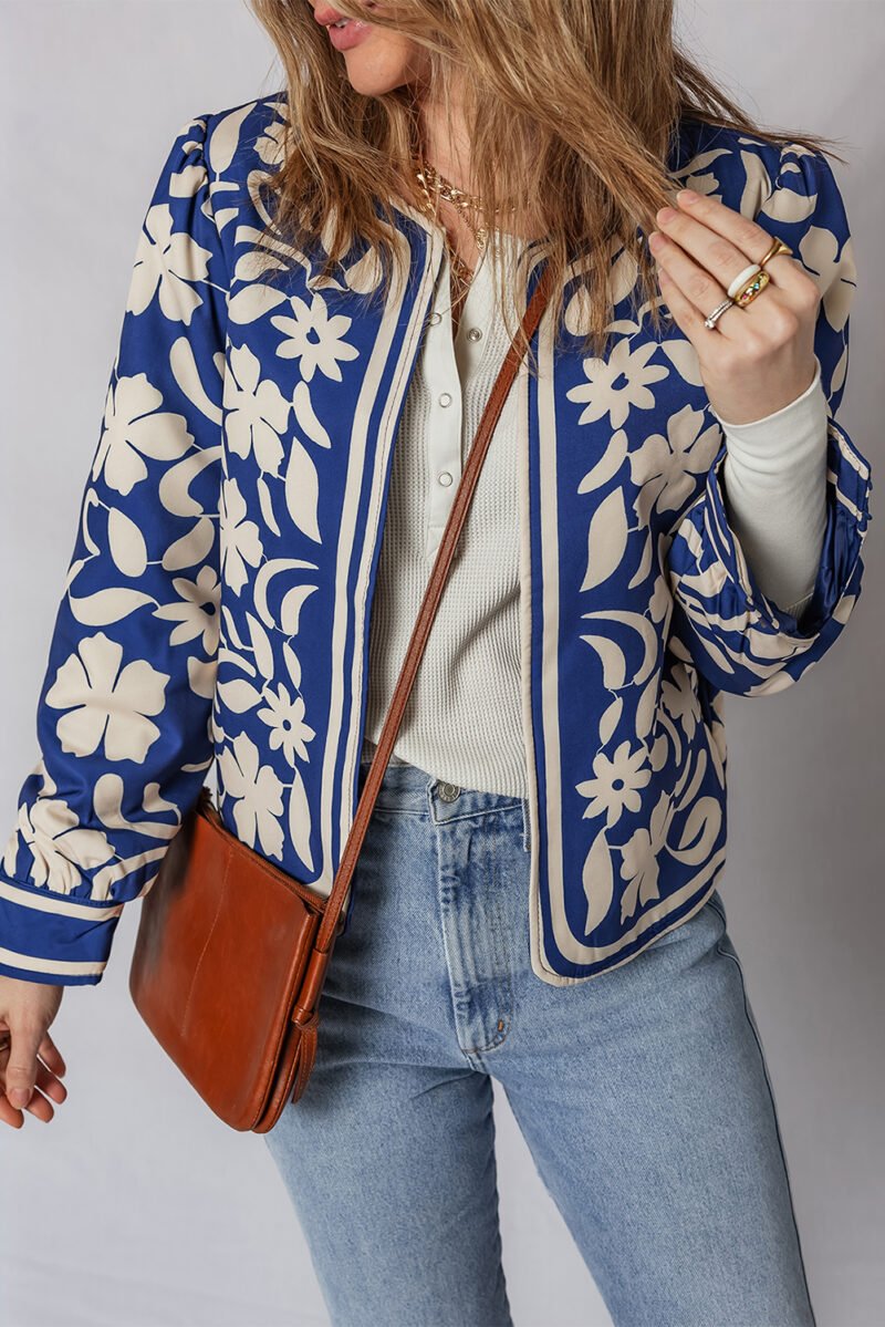 Blue Floral Tile Jacket - Image 4