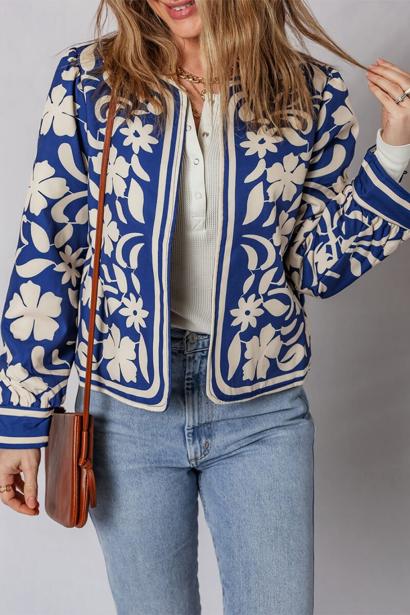 Blue Floral Tile Jacket - Image 3