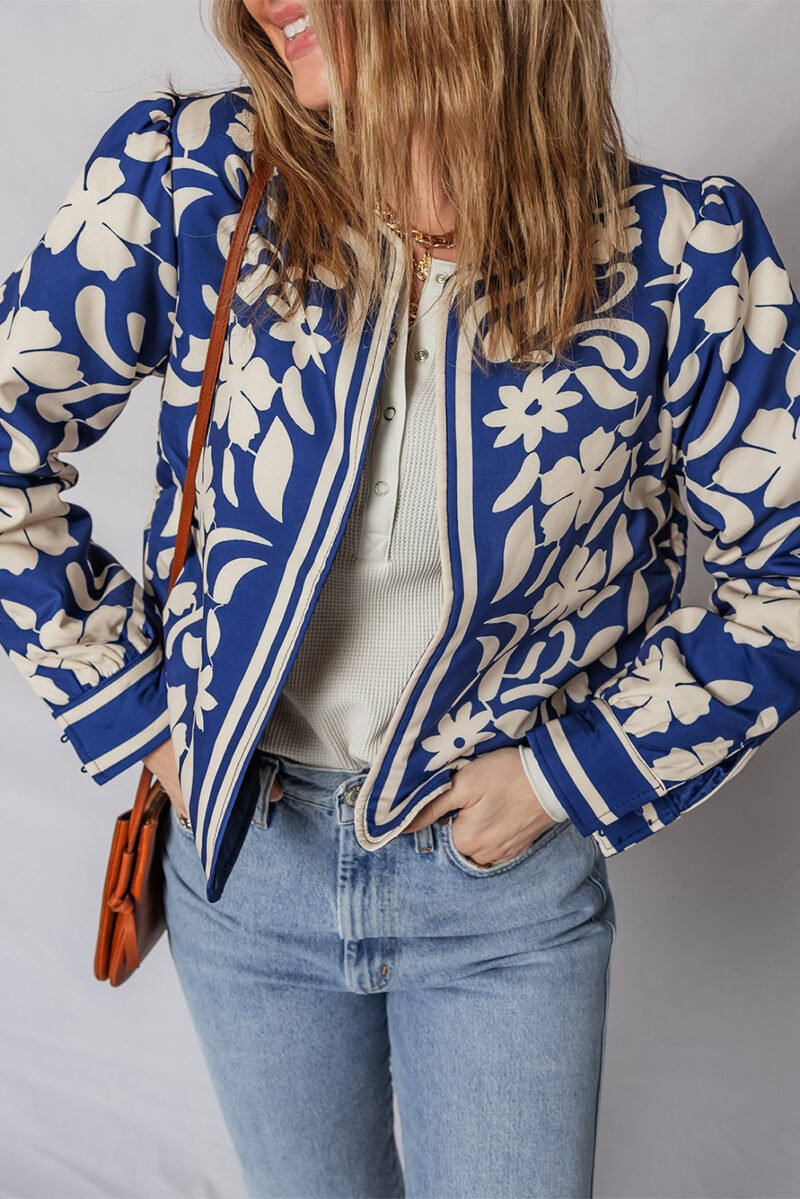Blue Floral Tile Jacket - Image 7